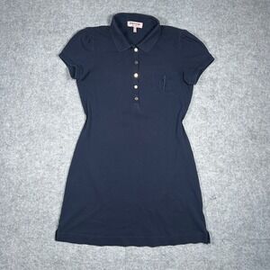 Juicy Couture mini Dress Womens medium Navy Blue JC Logo Polo Short Sleeve Y2K